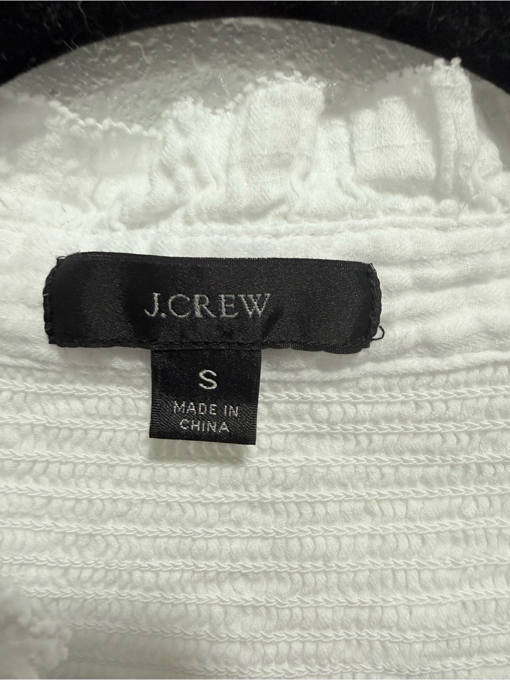 J. Crew 100% cotton White Ruffled Henley Button-Front Top S - Picture 2 of 9